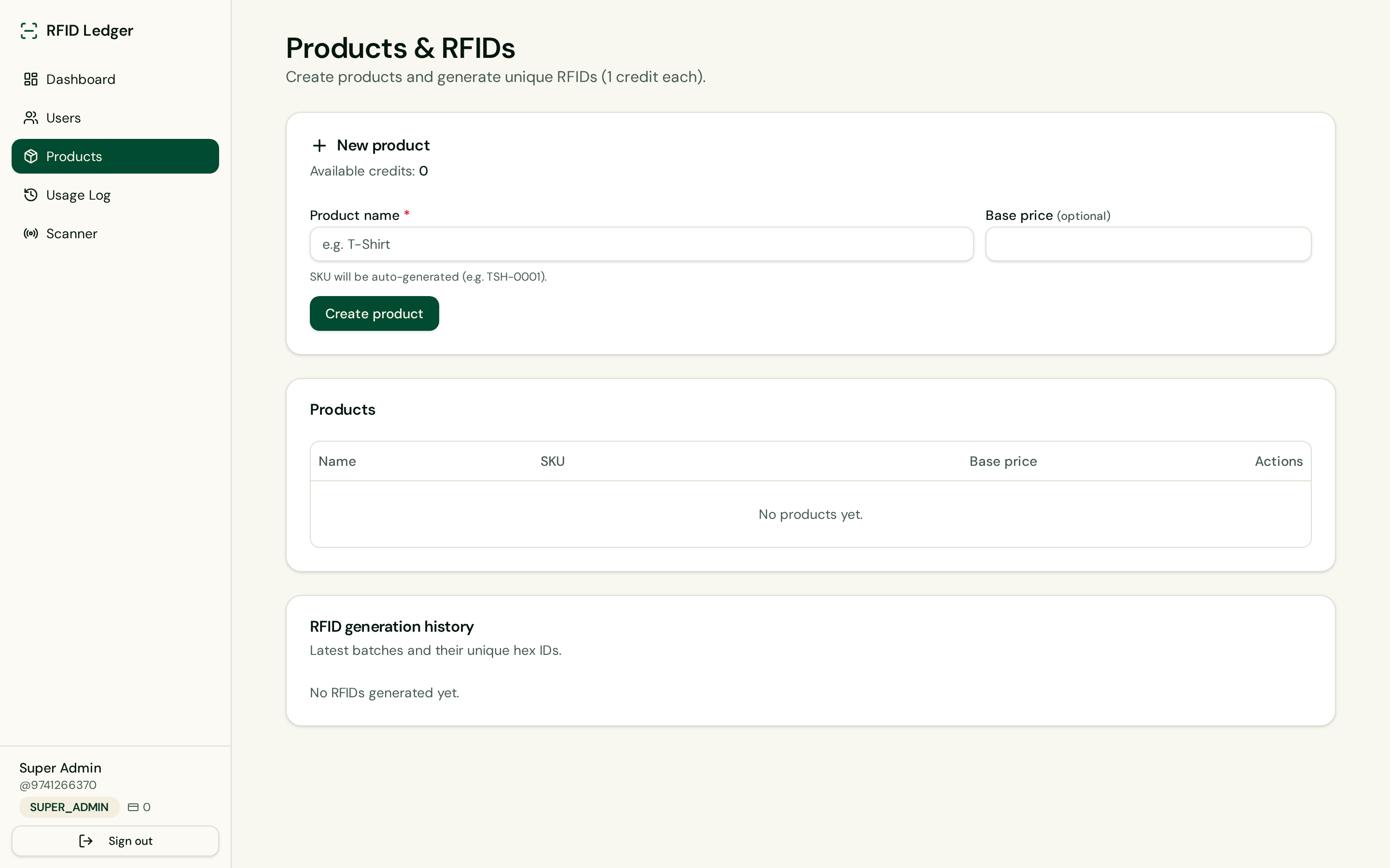Product catalog